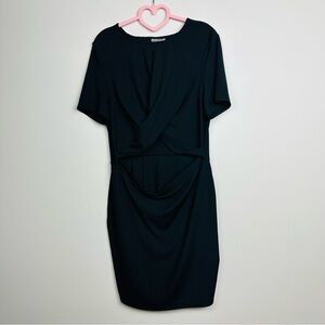 ASOS Elegant Black Mini Fitted Front Open Cut out Dress Size 12